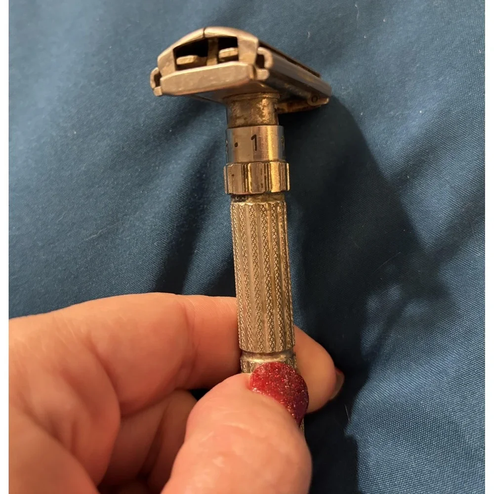 Vintage Gillette Fatboy Adjustable Safety Razor Metal Made In USA Double Edge